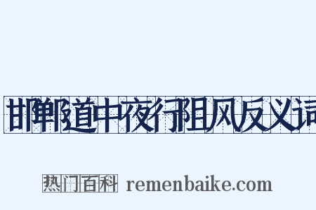 邯郸道中夜行阻风反义词是什么意思的图片